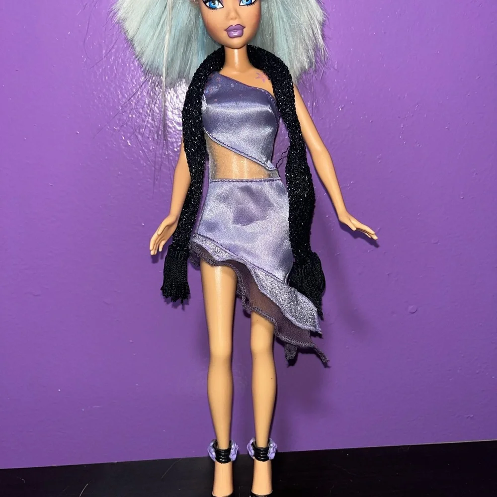 Mattel 2004 My Scene Club Birthday Barbie Doll G6116 Purple‎ Dress Outfit + Accs